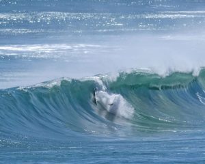 種子島の超ド級の波に、木の葉のように舞うサーフボード1